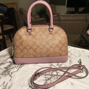Coach Mini Sierra Satchel Signature Canvas/Khaki Purple (Jasmine) EUC